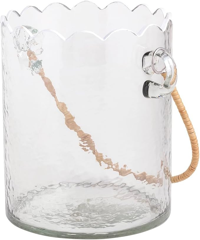 Mud Pie Glass Scalloped Glass Ice Bucket | Amazon (US)