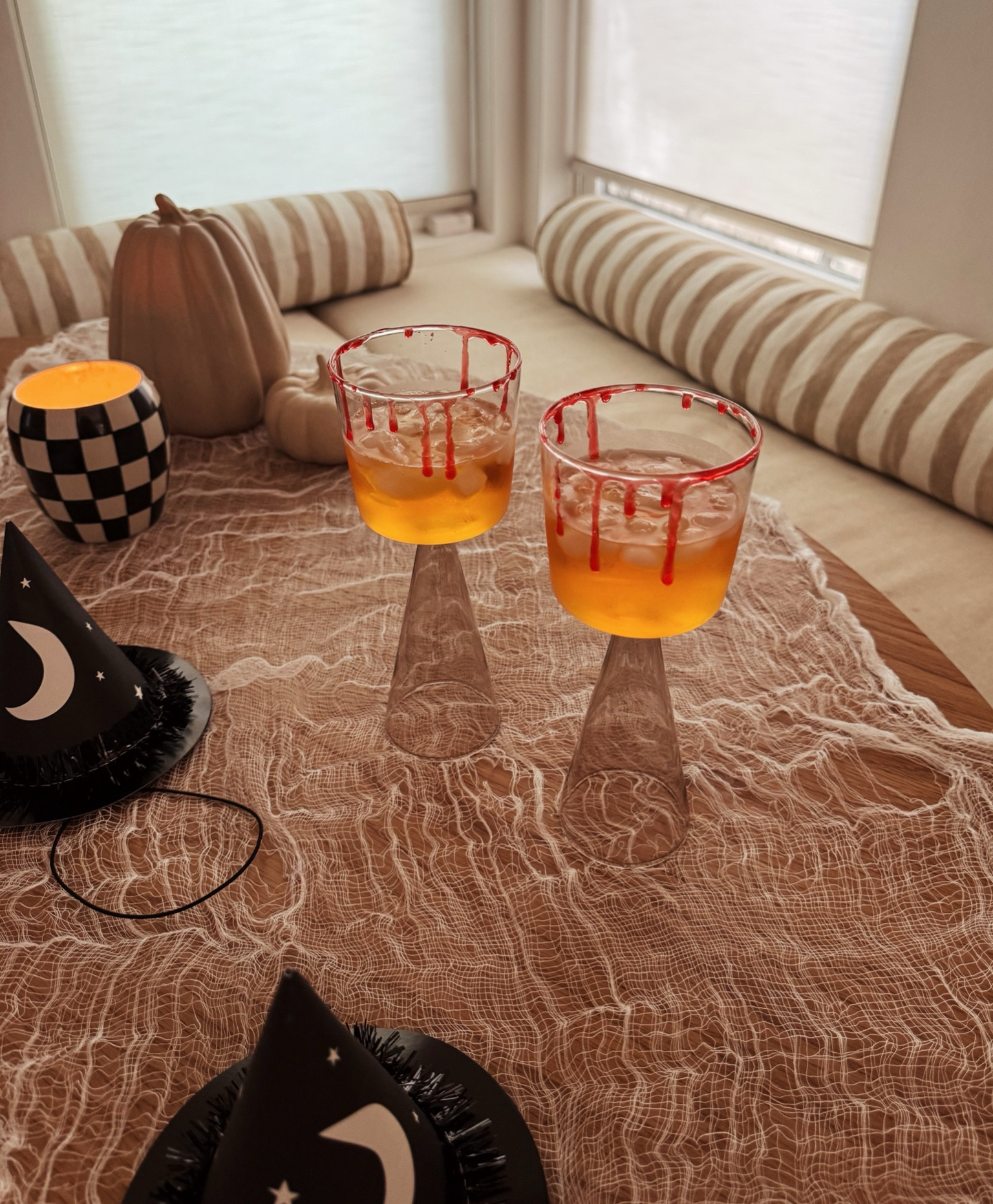 an easy way to decorate your cocktails for halloween — honey + red food coloring! 

#LTKHalloween #LTKSeasonal