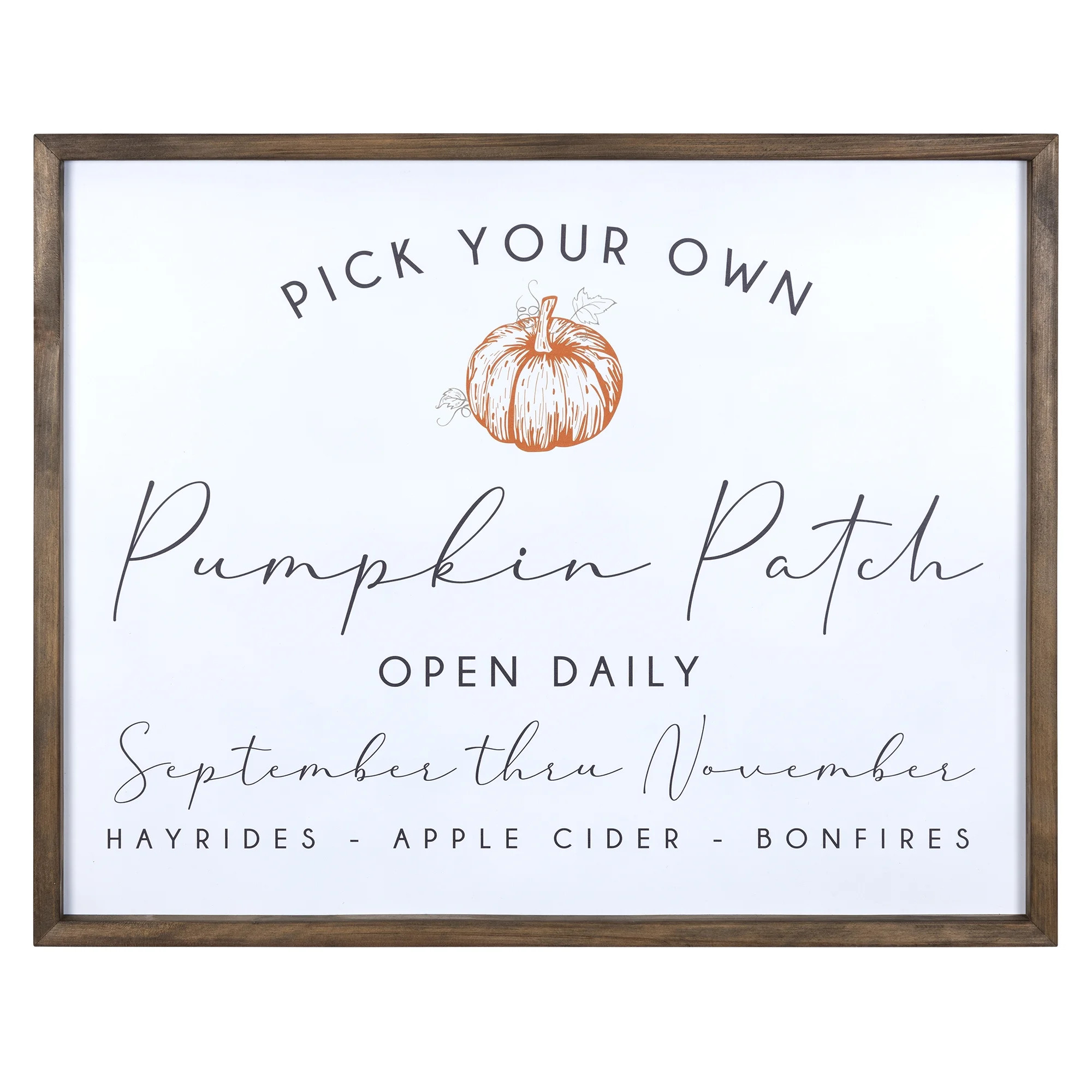 Stratton Home Decor Farmhouse Pick Your Own Pumpkin Patch Framed Wall Art | Walmart (US)