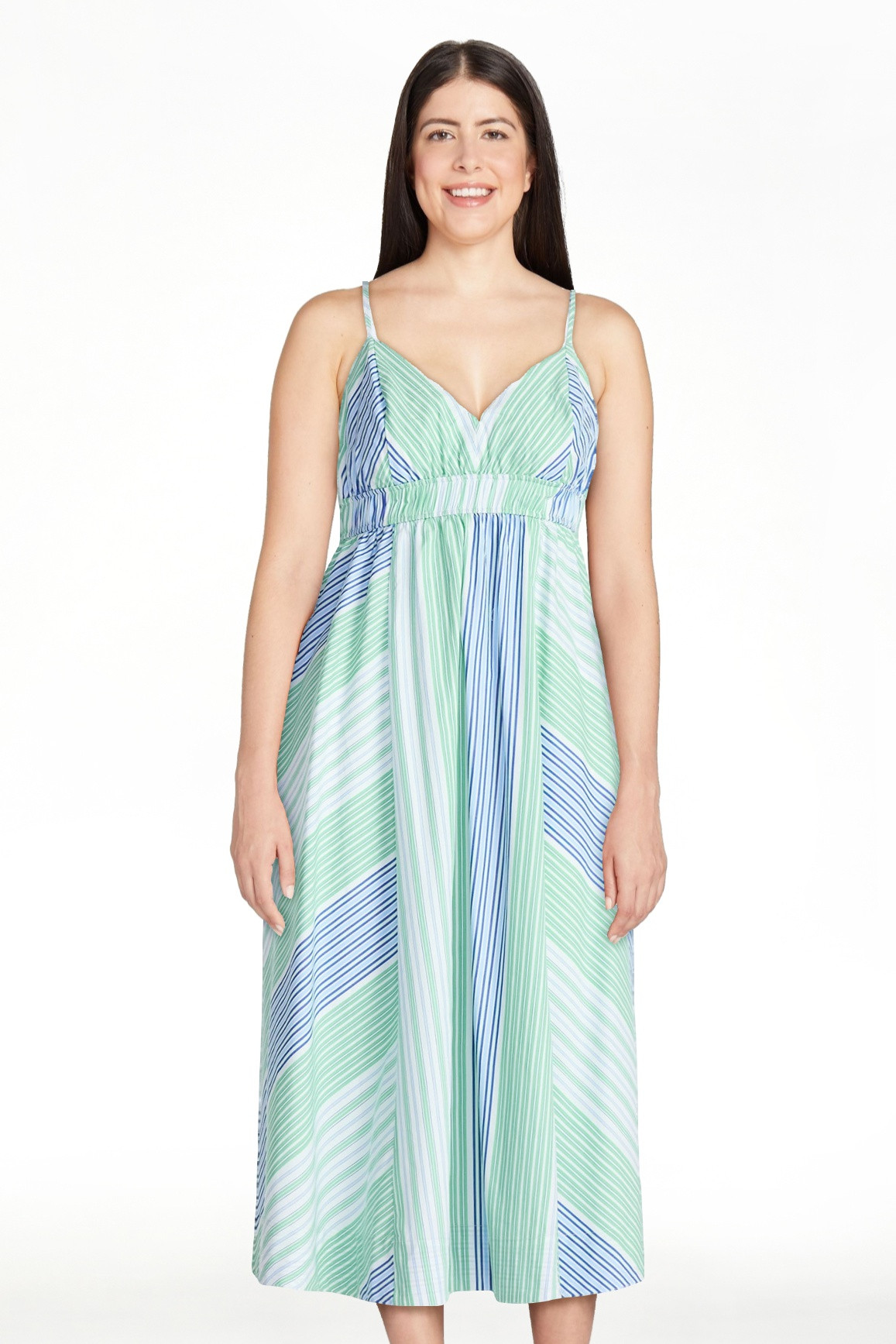 Free Assembly Women's and Women's Plus Striped Cotton Maxi Dress, with Cut Out Back, Sizes XS-4X | Walmart (US)