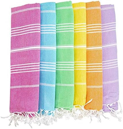 HAVLULAND (Set of 6 100% Turkish Cotton Beach Pool Towel Absorbent Set 70'' X 39'' | Amazon (US)