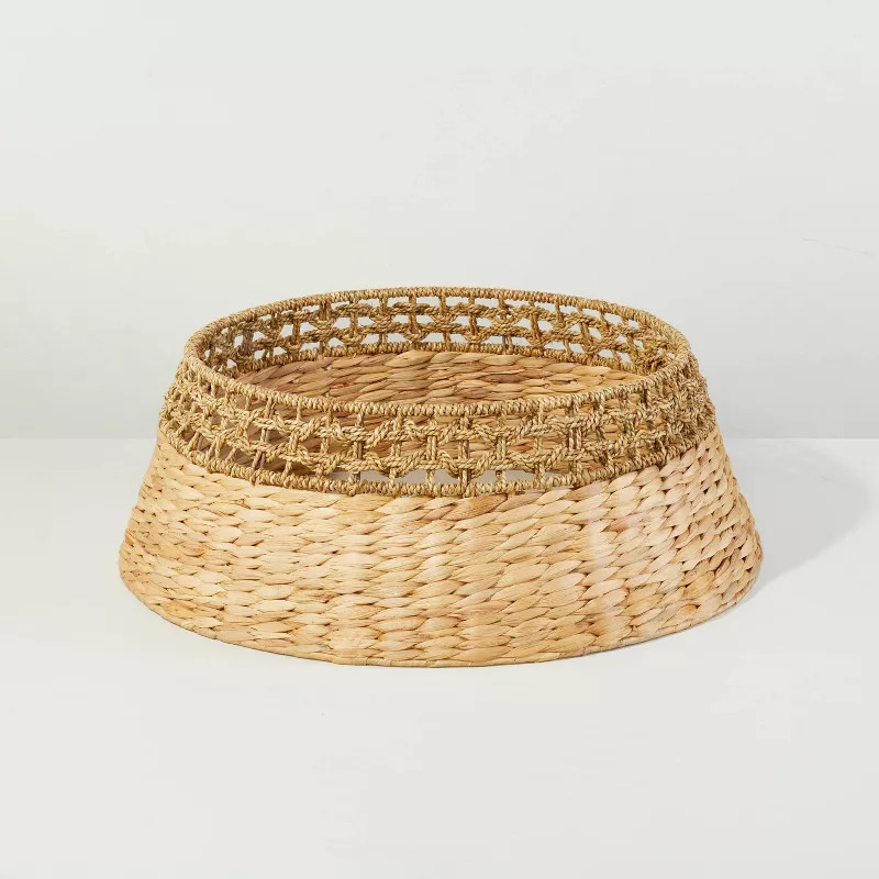 26" Natural Woven Seagrass & Hyacinth Christmas Tree Collar - Hearth & Hand™ with Magnolia | Target