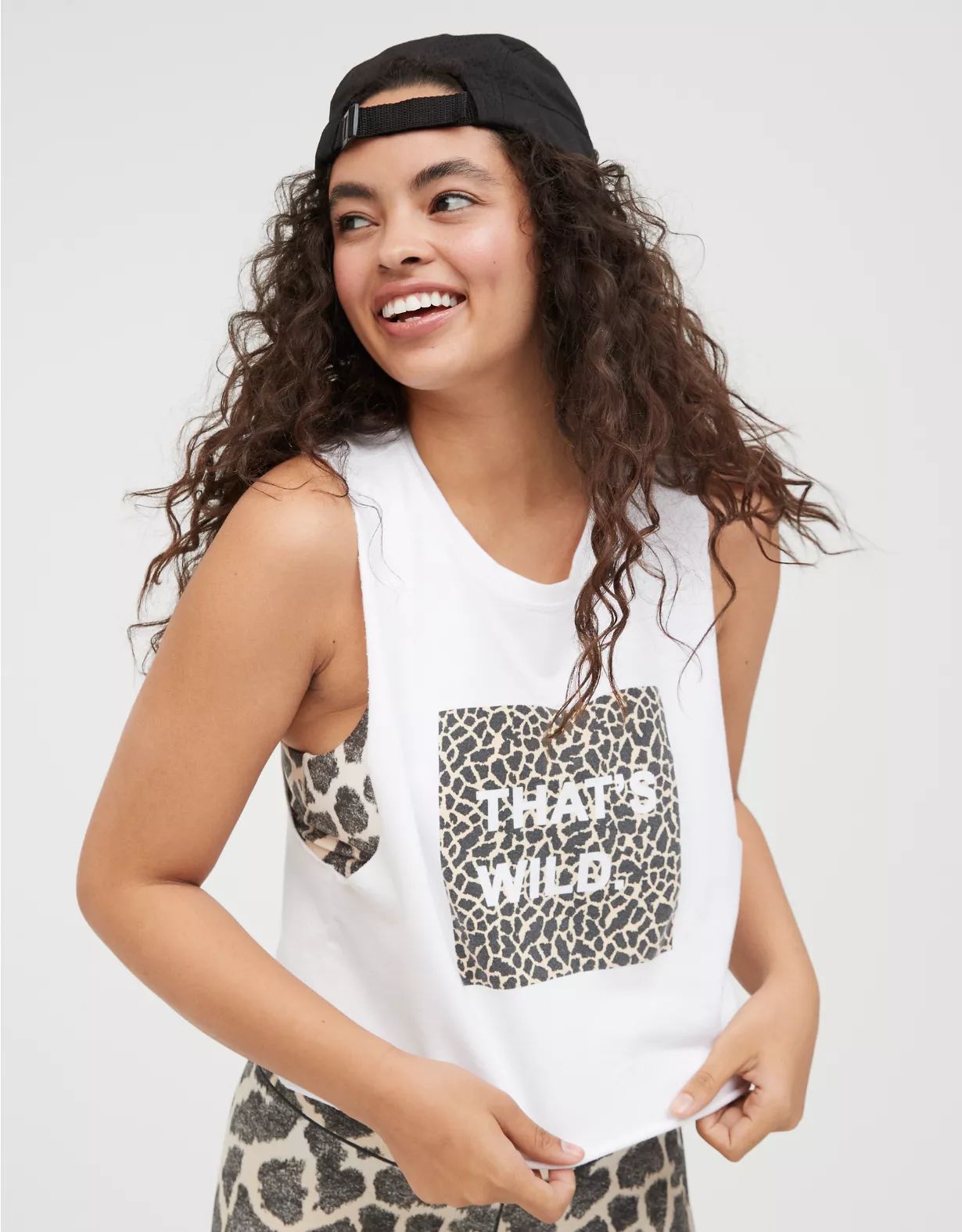 OFFLINE Terry Wild Graphic Cropped Tank Top | American Eagle Outfitters (US & CA)