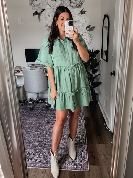 This green gauze dress is perfect for back to school! Perfect teacher dress that’s not maternity but has plenty of room for the bump! Dress it up with boots or sneakers! 

Teacher outfits teacher dress gauze dress shop red dress boutique 

#LTKstyletip #LTKbump #LTKunder50