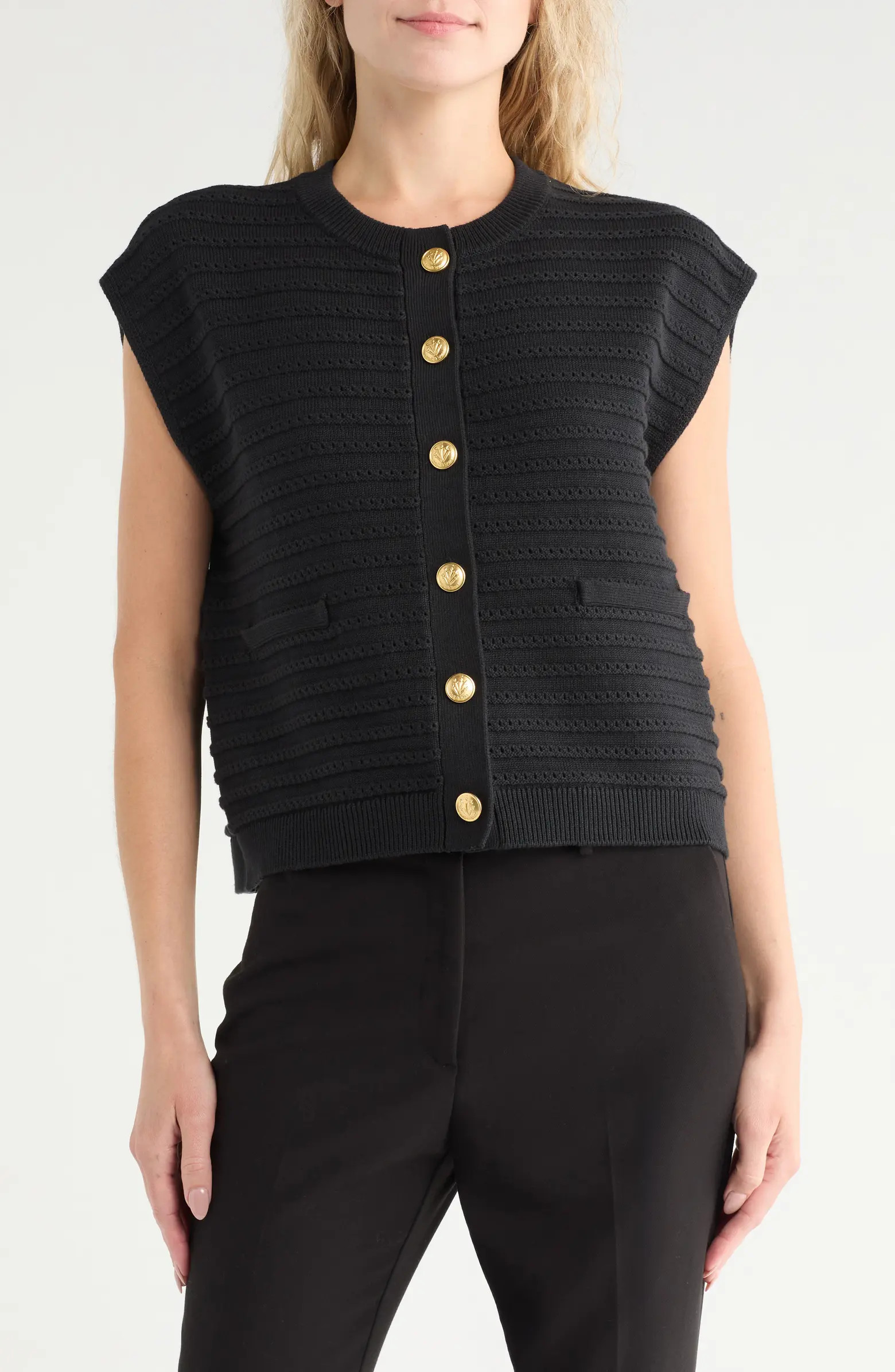 Evelyn Boxy Cotton Blend Sweater Vest | Nordstrom Rack