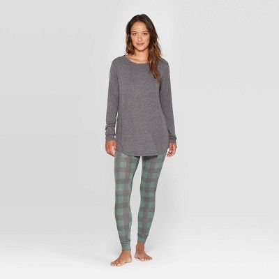 Women's Buffalo Check Cozy Pajama Set - Stars Above™ Green | Target