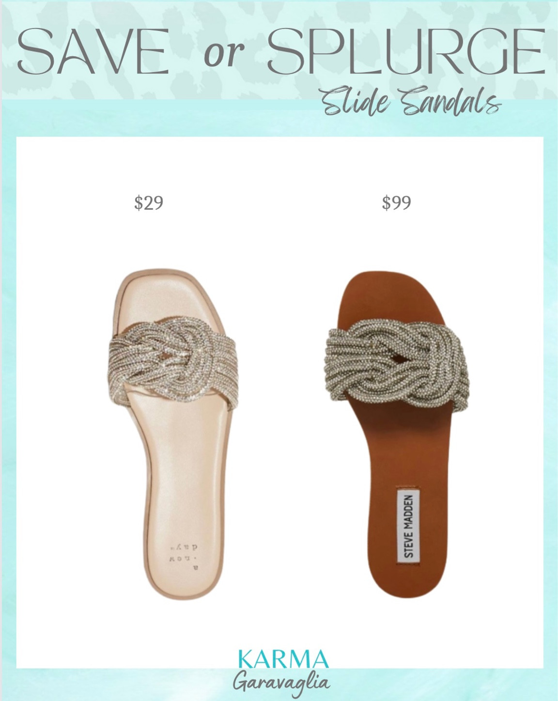 Save or Splurge, Save or Steal, designer dupe, splurgeworthy, designer inspired dupe, budget friendly, Steve Madden sandals, slide sandals, sandals, shoe crush, Target find, Target dupe, vacation, resort wear, vacation outfit

Follow me for more fashion finds, beauty faves, lifestyle, home decor, sales and more! So glad you’re here!! XO!!

#LTKunder50 #LTKunder100 #LTKshoecrush