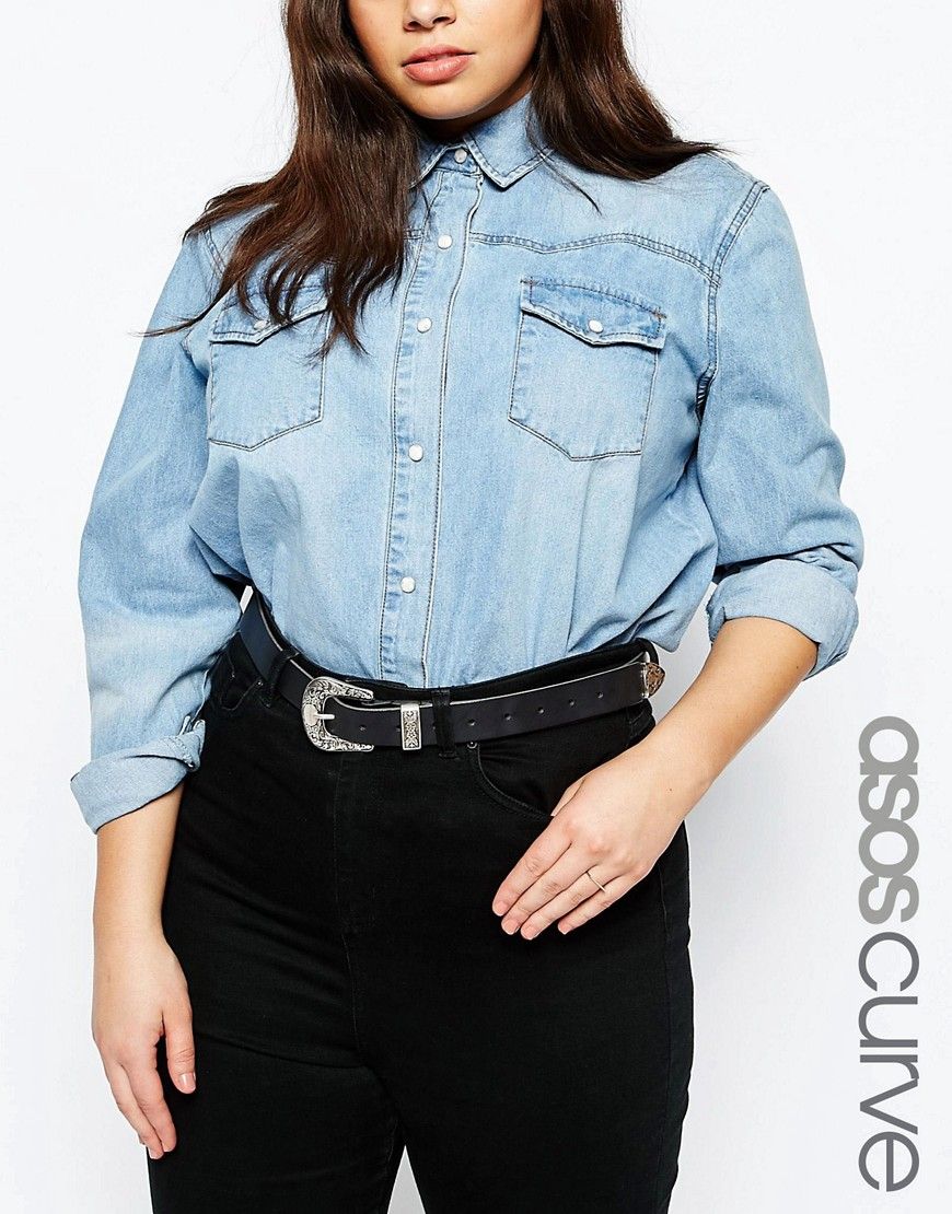 ASOS CURVE Leather Western Tip Waist And Hip Belt | ASOS UK