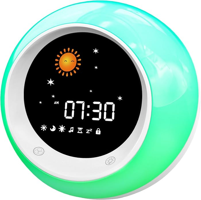 I.CODE Sun & Moon Rise Kids Alarm Clock, Children's Sleep Trainer ,Sleep Sound Machine, Wake Up L... | Amazon (US)