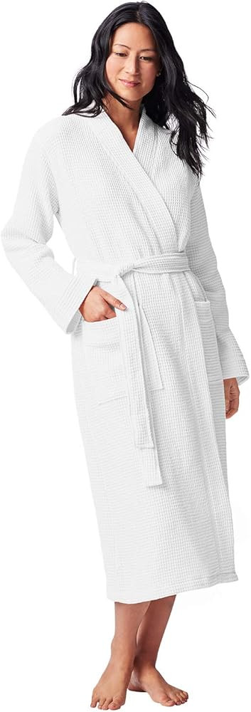 Coyuchi Unisex Waffle Patterned Organic Cotton Robe - Fast Drying Weave - Classic Spa Style Robe ... | Amazon (US)