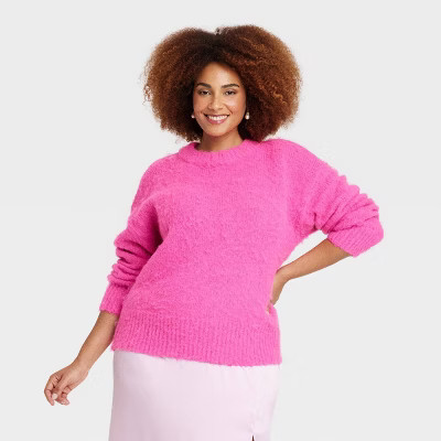 Women's Crewneck Brushed Pullover Sweater - A New Day™ | Target