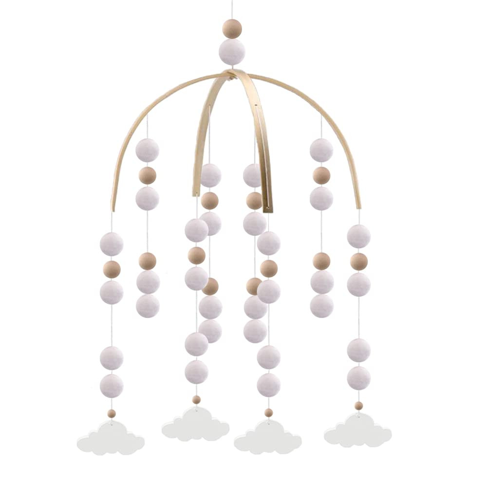 Boho Baby Mobile Neutral Baby Crib Mobile Nursery Cot Mobile Handmade Felt Ball Crib Mobile Pom P... | Amazon (US)