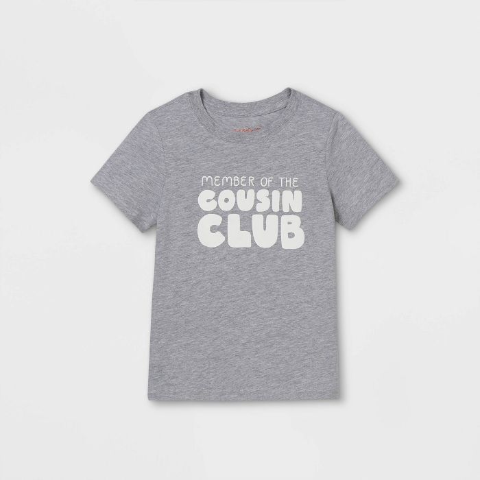 Toddler 'Cousin Crew' Short Sleeve Graphic T-Shirt - Cat & Jack™ Light Gray | Target