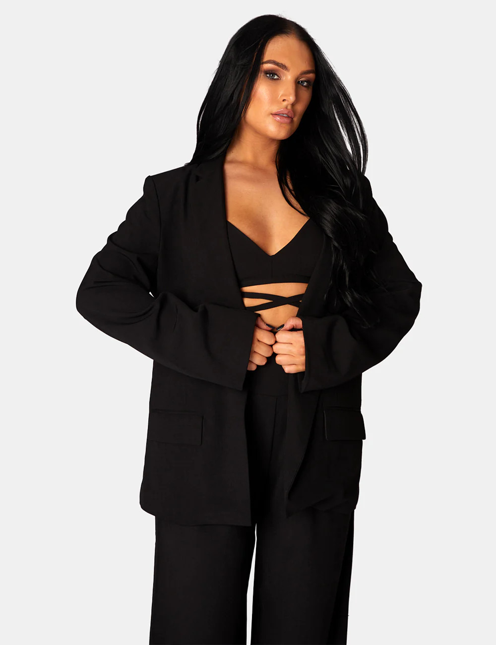 Premium Obi Belt Blazer Black | Public Desire