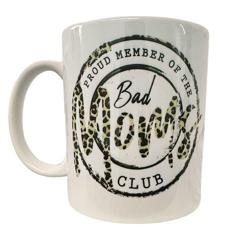 Funny Coffee Mug- Proud Member of Bad Mom's Club, Adult Humor, Unique Coffee Mugs for Coffee Lovers, Double-Sided Print Ceramic Coffee Cups, Dishwasher Safe Novelty Coffee Mugs for Women & Men, 11 oz | Amazon (US)