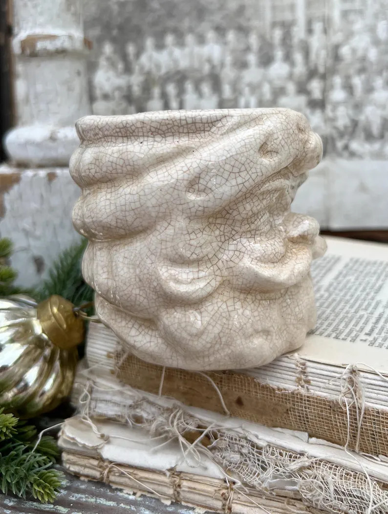 Vintage Ironstone Santa Claus Cup Mug FULL SIZE Creamy White Santa Farmhouse Christmas Decor RARE... | Etsy (US)