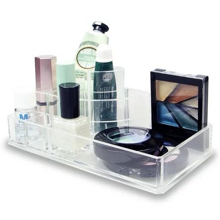3-Step Clear Acrylic 8 Compartment Compact lipstick Cosmetic Makeup Organizer | Walmart (US)