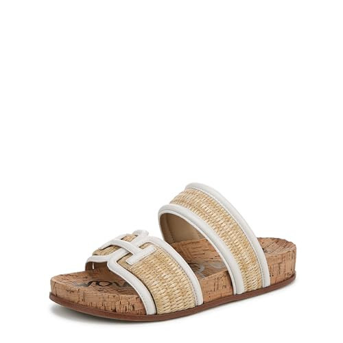 Sam Edelman Women's Rowan Slide Sandal, Dark Natural/Bright White, 10.5 | Amazon (US)