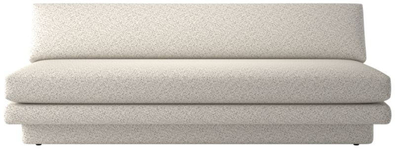 Plinth Modern Armless Peppered Grey Boucle Sofa | CB2 | CB2