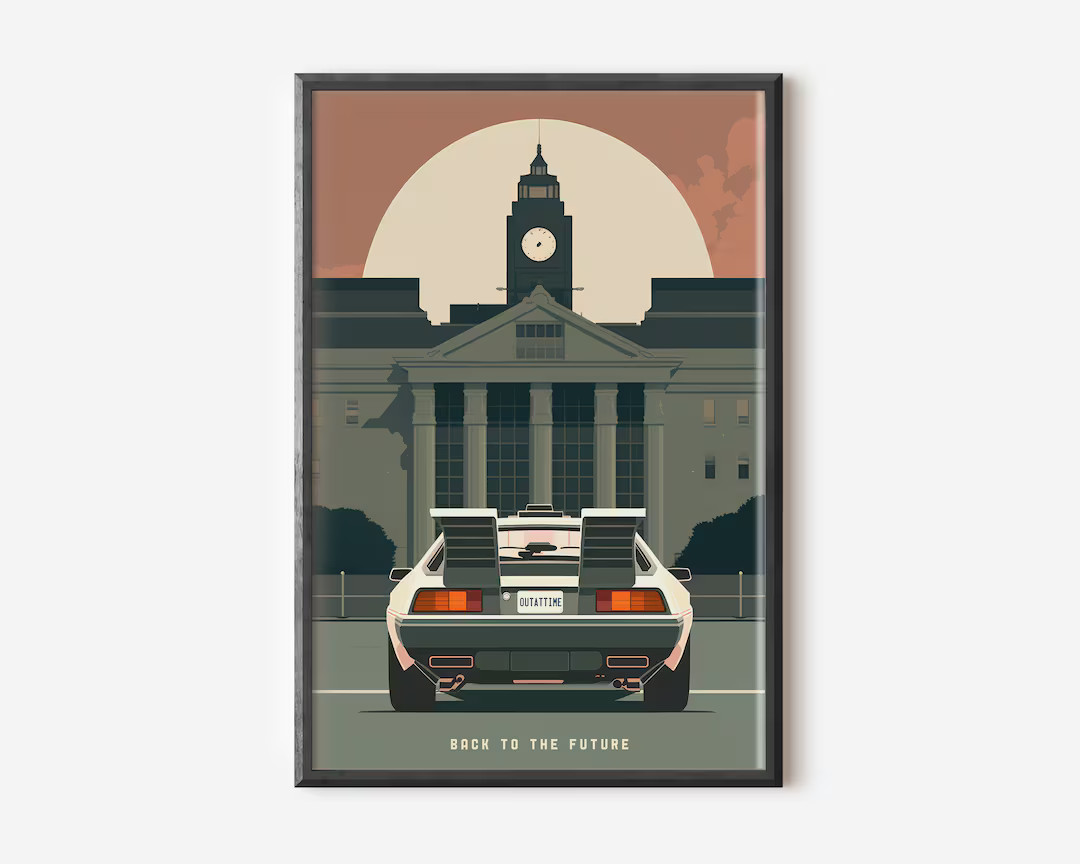 Back to the Future Poster Delorean Poster Digital Print Minimal Movie Poster, Printable Wall Art,... | Etsy (US)