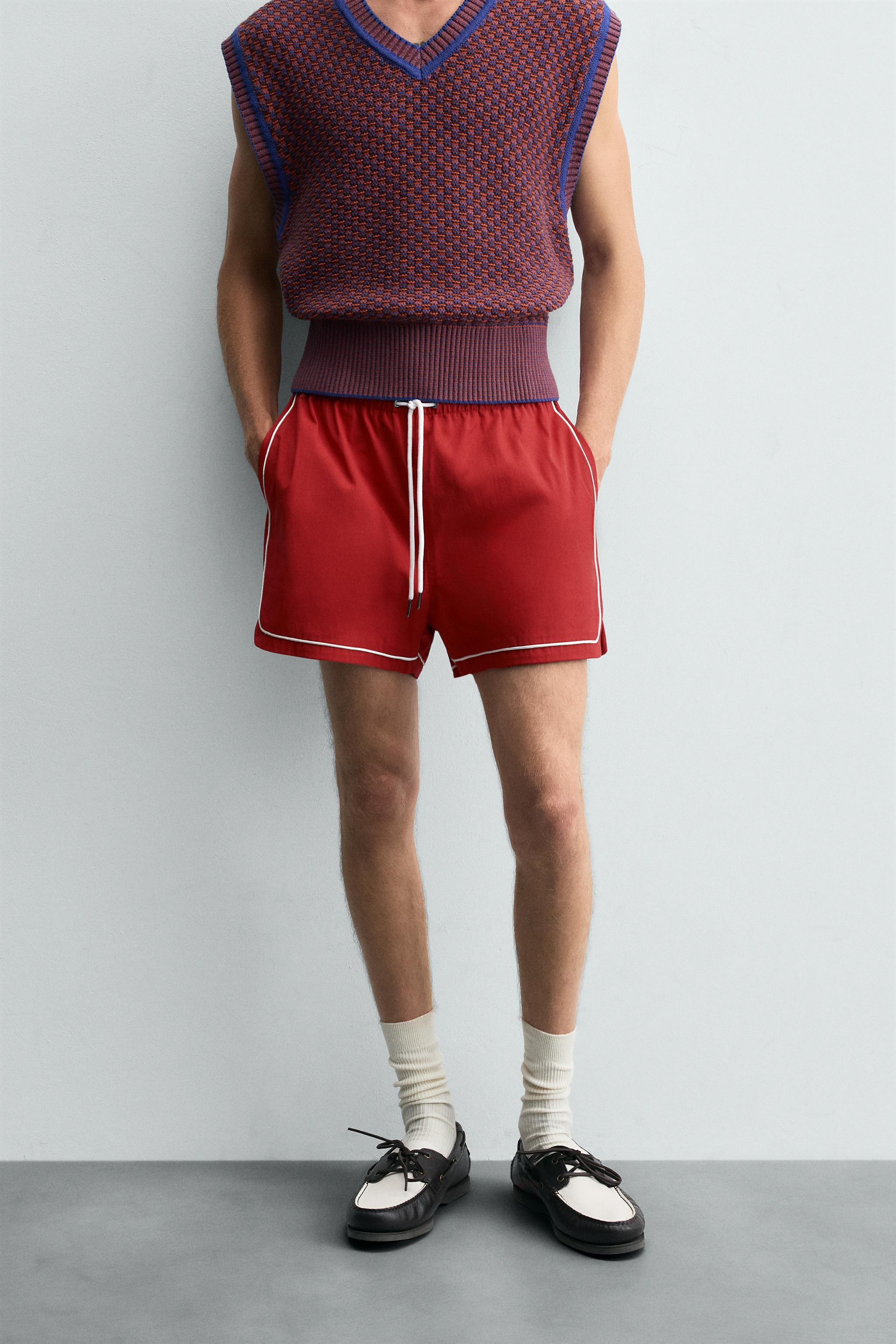 CONTRAST TRIM SHORTS | Zara US