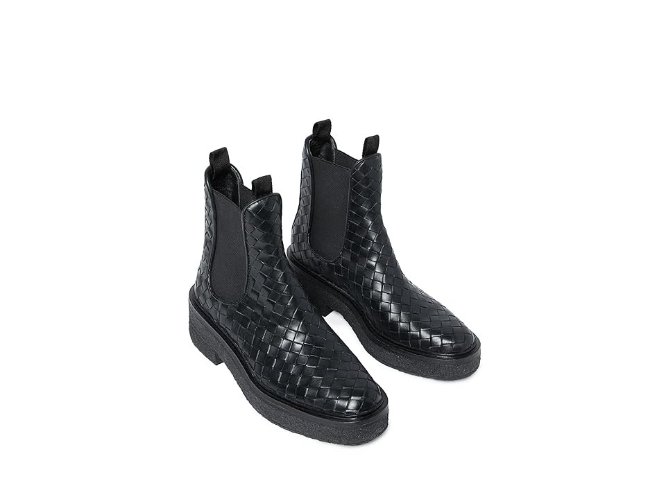 Loeffler Randall Raquel Crepe Sole Chelsea Boots Women's Boots Black 1 : 7.5 B - Medium, Leather | Zappos