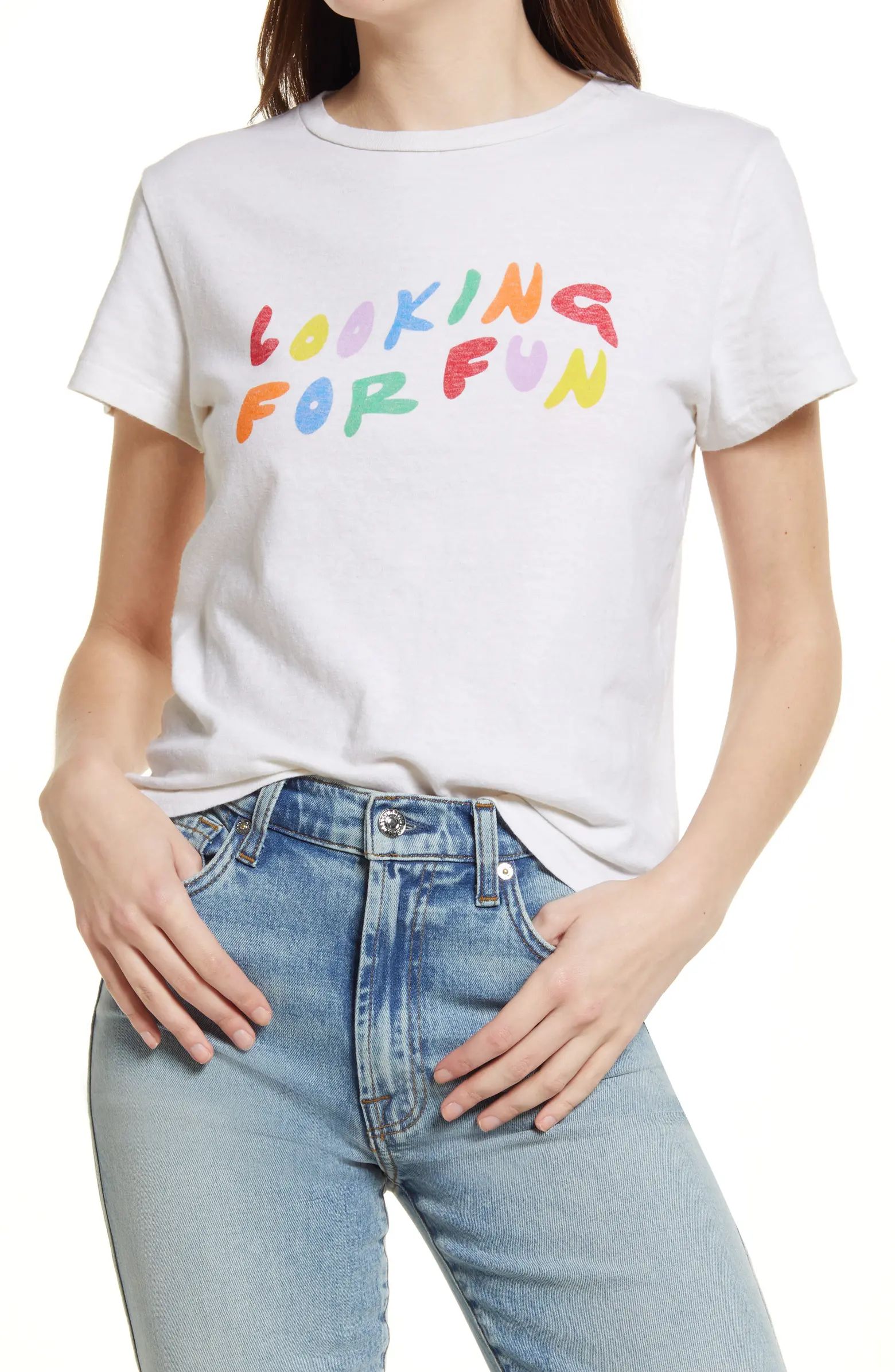Re/Done Looking for Fun Cotton Graphic Tee | Nordstrom | Nordstrom