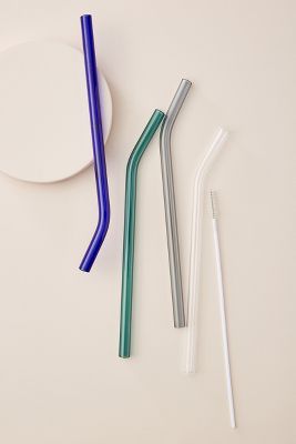 Poketo Cool-Toned Glass Straws | Anthropologie (US)