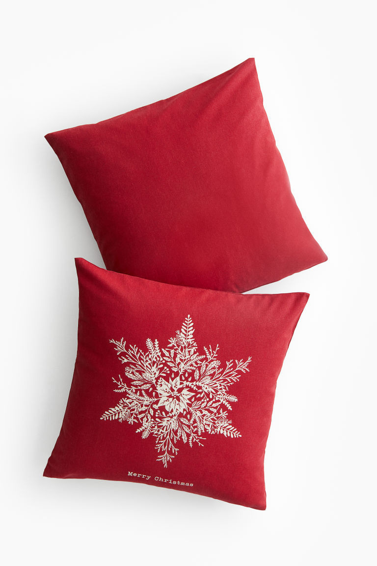 H & M - 2er-Pack Kissenhüllen aus Baumwolle - Rot - Zuhause | H&M (DE, AT, CH, NL, FI)