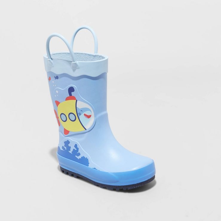 Toddler Boys' Jasper Pull-On Rain Boots - Cat & Jack™ Blue | Target