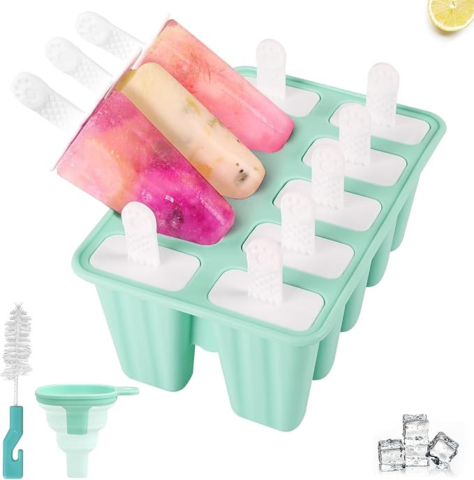 WMKGG Popsicle Silicone Moulds, 10-Cavity Ice Pop Moulds with Reusable Popsicle Sticks, Homemade ... | Amazon (US)