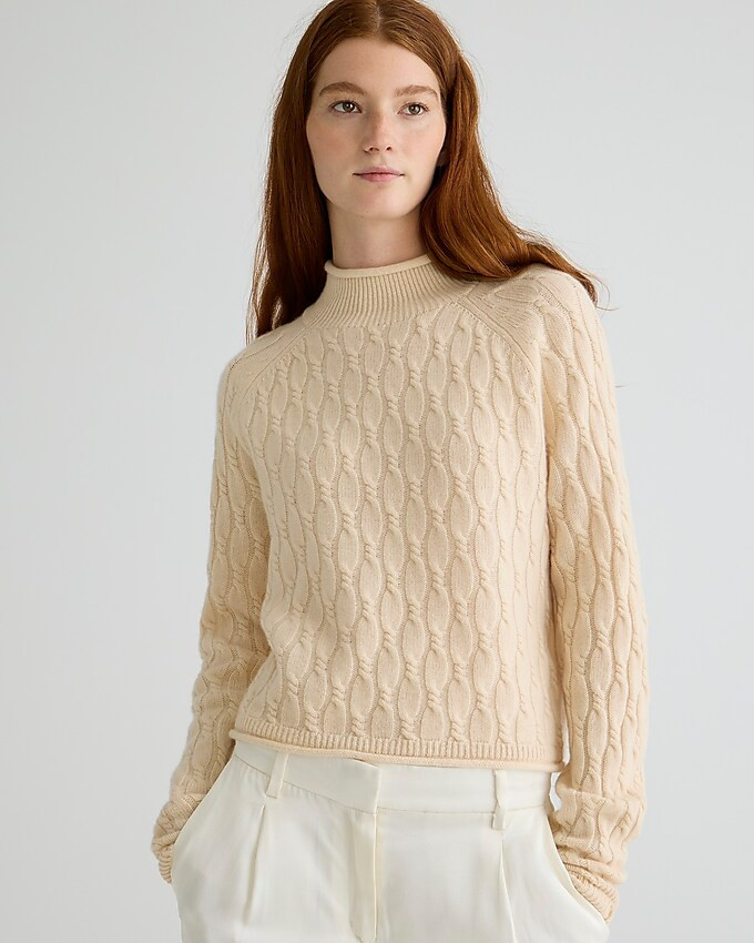 Cashmere shrunken cable-knit Rollneck™ sweater | J. Crew US