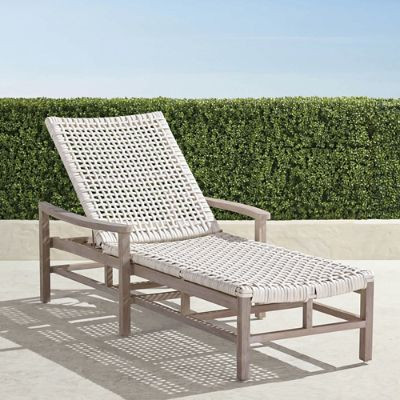 Isola Chaise Lounge in Weathered Teak & Washed White Wicker | Frontgate | Frontgate