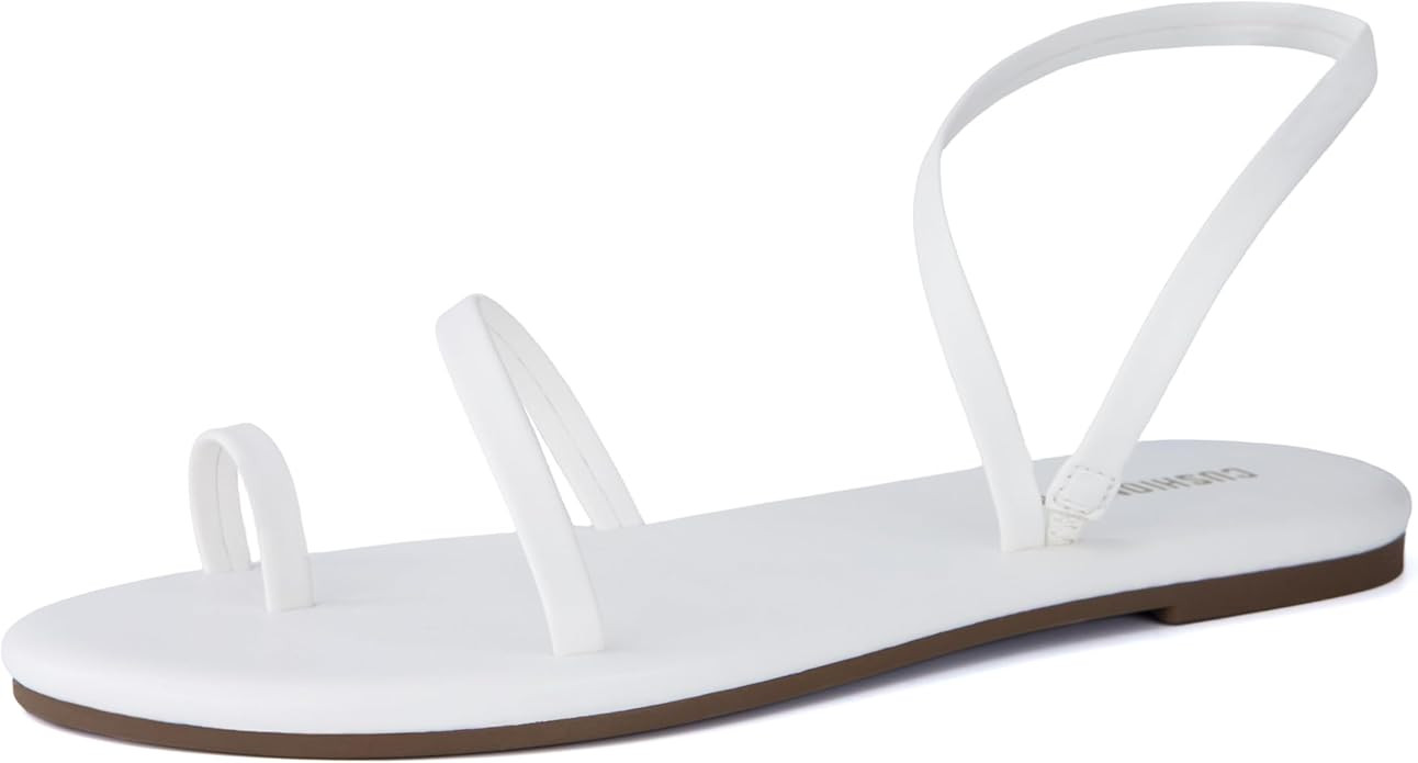 CUSHIONAIRE CHAI Women’s Strappy Sandals – Flat Sandals for Women, Comfortable Beach Sandals,... | Amazon (US)