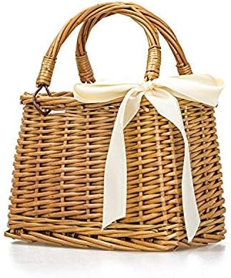 Natural Hand-woven Rectangular Wicker Handbag Basket Purse Retro Summer Women Straw Tote (Rectang... | Amazon (US)