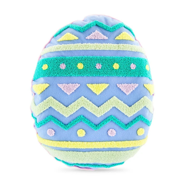 "Way to Celebrate! Easter Egg Shaped Soft Pillow, Blue" | Walmart (US)