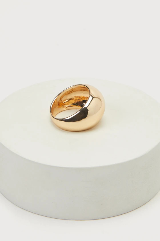 Sleek Expression Gold Dome Ring | Lulus