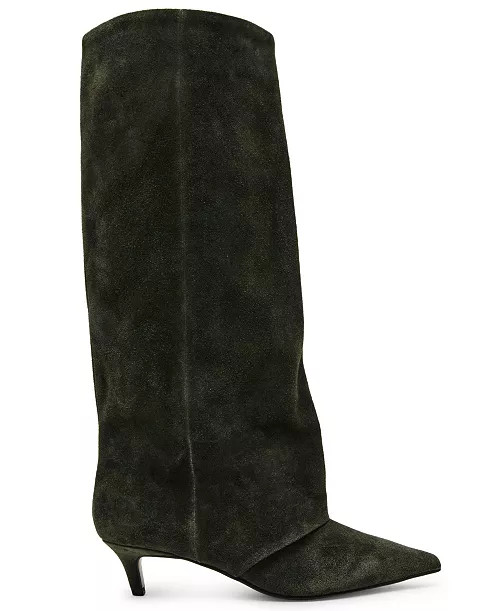 Steve Madden Women's Luca Slouchy Kitten-Heel Dress Boots, Regular & Wide Calf - Macy's | Macy's