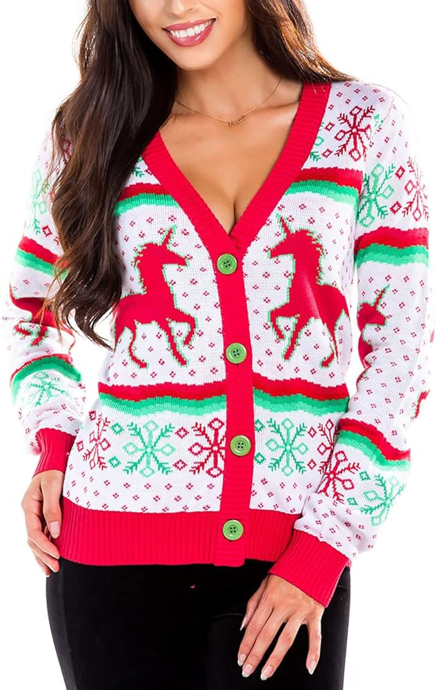 Tipsy Elves Classic Cute Cardigan Ugly Christmas Sweaters for Women with Fun Patterns and Animals | Amazon (US)