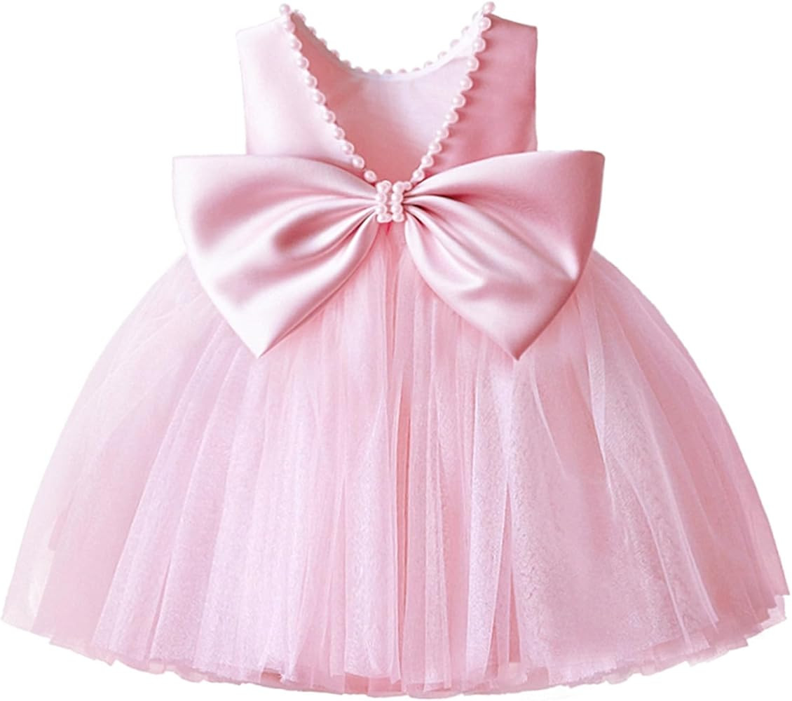 NNJXD Girls' Tulle Flower Princess Wedding Long Sleeve Dress for Toddler and Baby Girl Gown      ... | Amazon (US)