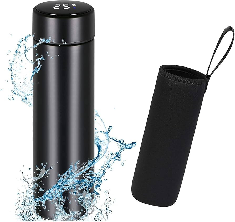 Flintronic Travel Mugs, Insulated Water Bottle, 500ml LED Temperature Display Smart Water Cup, Stain | Amazon (UK)