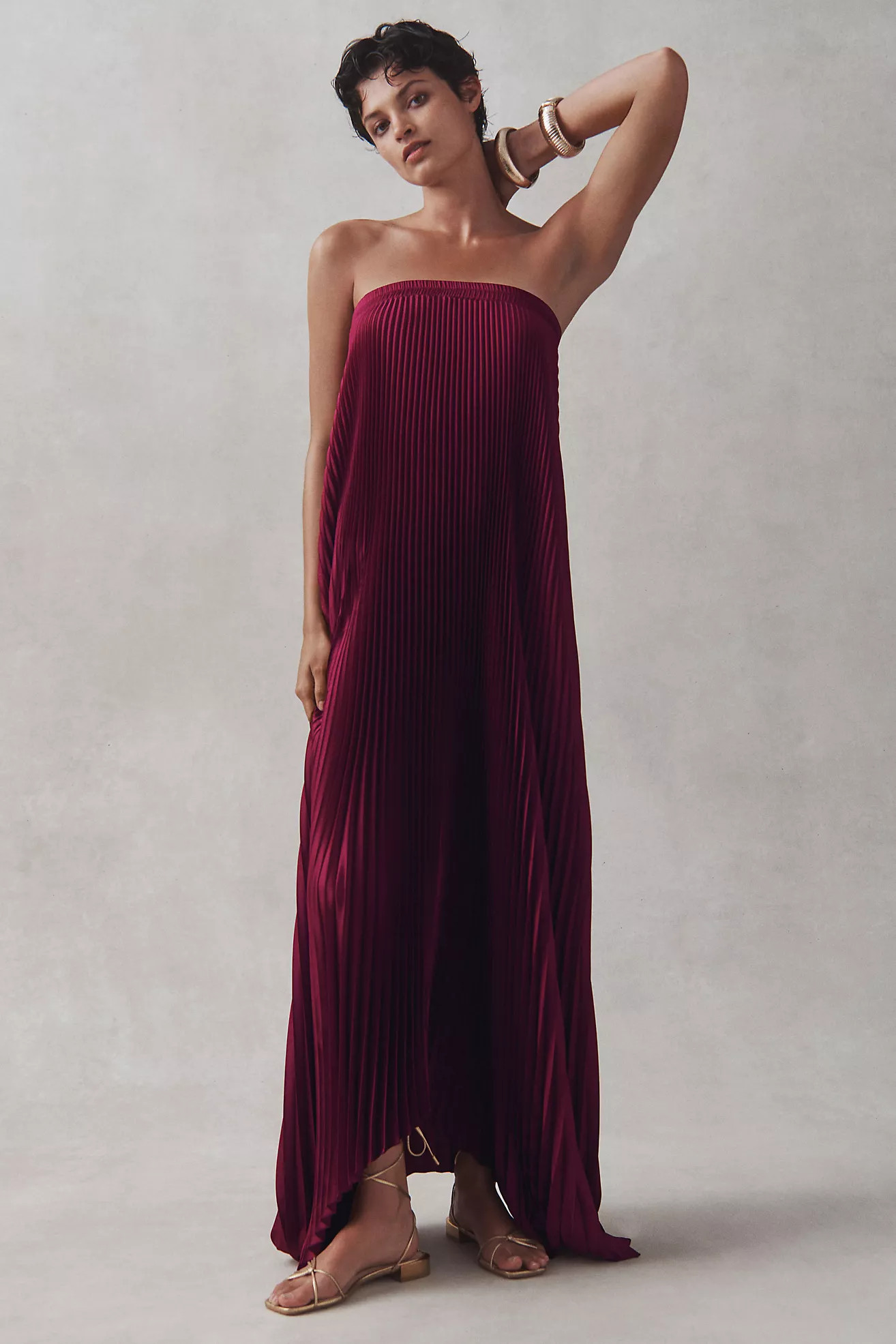 L'IDÉE Elle Strapless Pleated Gown | Anthropologie (US)