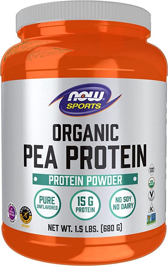 Amazon.com: NOW Sports Nutrition, Certified Organic Pea Protein 15 Grams, Unflavored Powder, 1.5-... | Amazon (US)