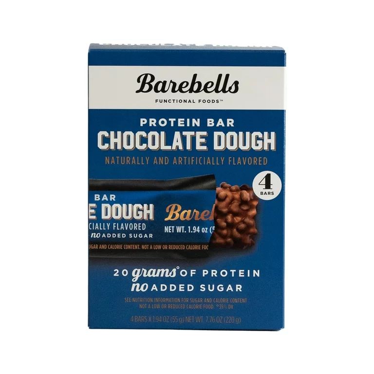 Barebells Protein Bars Chocolate Dough - 4 Count, 1.9oz Bars - Protein Snacks with 20g of High Pr... | Walmart (US)