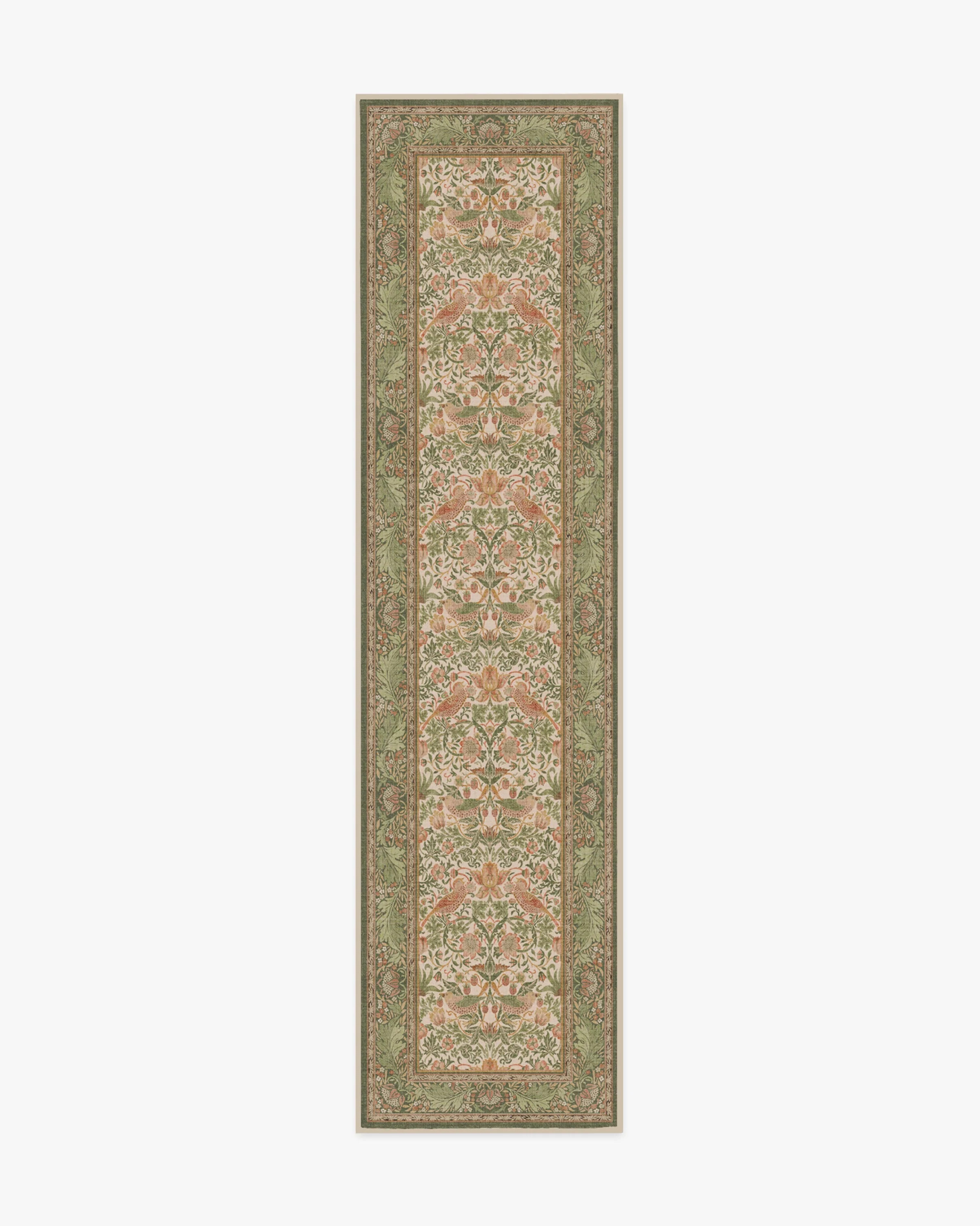Strawberry Thief Sage & Rose Rug by Morris & Co. | Ruggable US | Ruggable