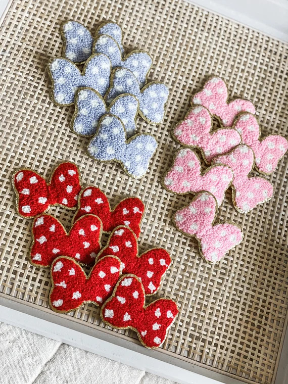 Minnie Mouse Bow Iron On Patch-Chenille | Etsy | Etsy (US)