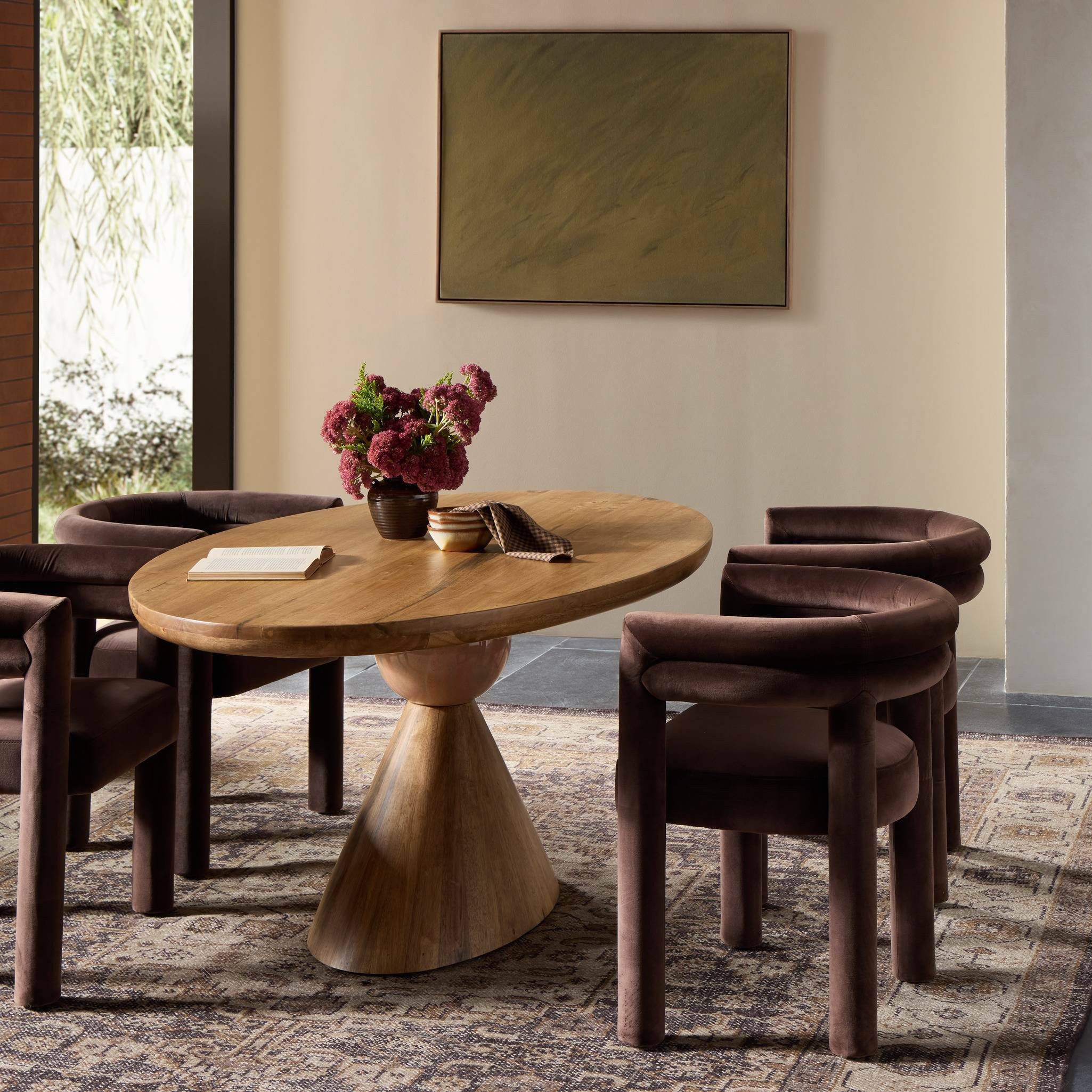 Four Hands Bibianna Oval Dining Table in Smoked Honey | The Addison West