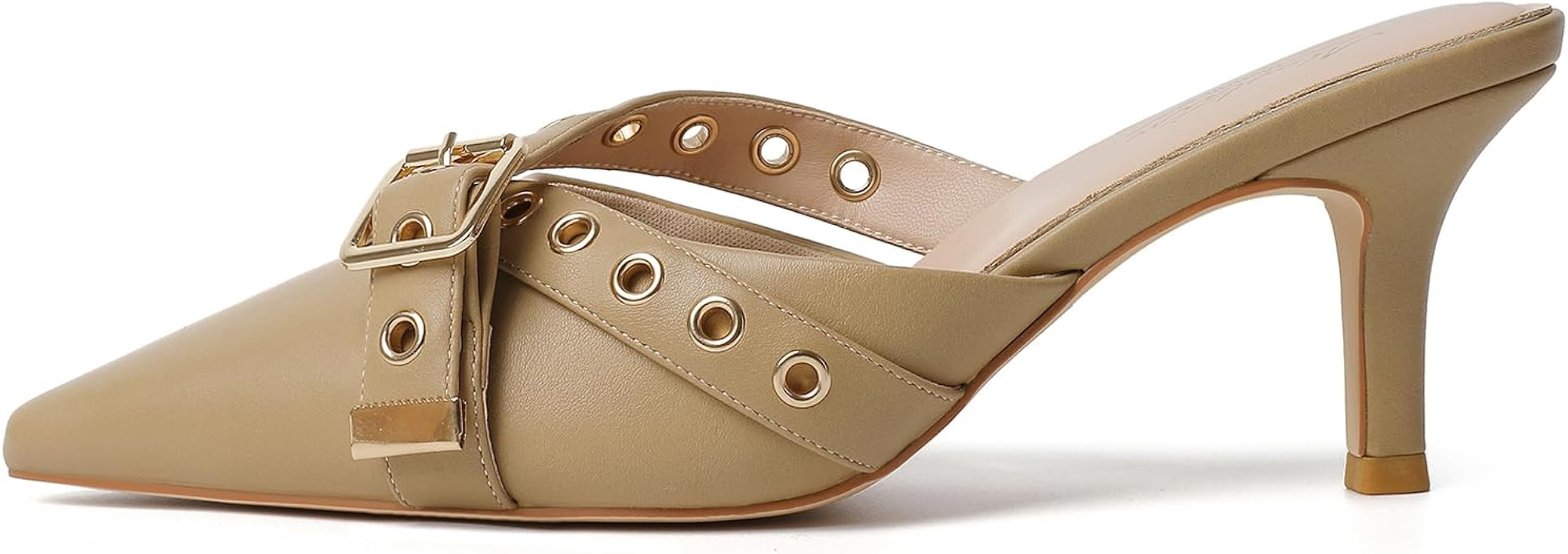 Mostrin Kitten Mules Heels for Women Pointed Closed Toe Heels Vintage Slip on Stiletto Dressy Pum... | Amazon (US)