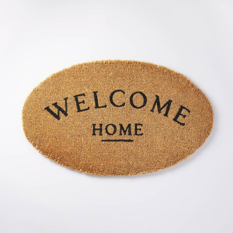 1'7"x2'8" 'Welcome' Home Round Coir Doormat Natural - Threshold™ designed with Studio McGee | Target