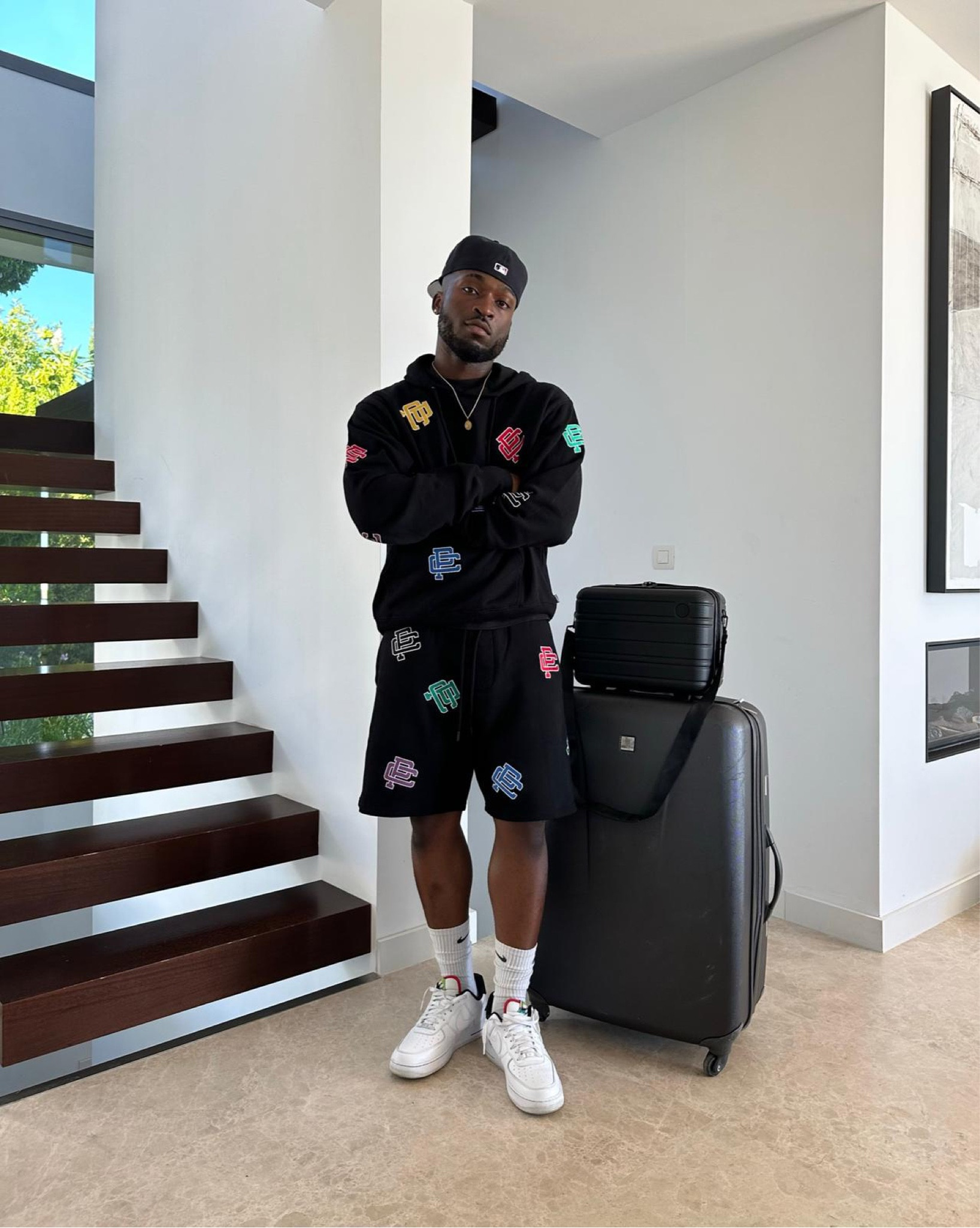Men’s hoodie and shorts set, white air forces, graphic shirt set, new era cap, airport outfit, menswear 

#LTKstyletip #LTKmens #LTKeurope
